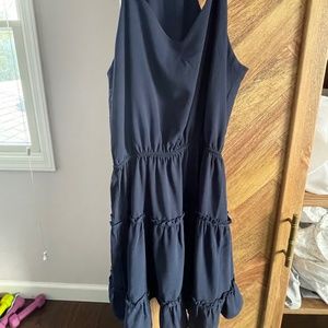 Navy Ruffle Mini Dress